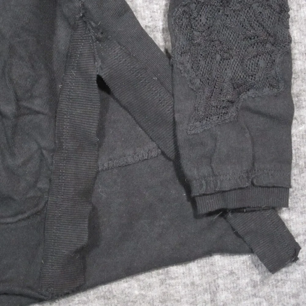 Free People Shirt Womens Small Petite Lace Keyhole Cutout Witchy Whimsigoth Sexy